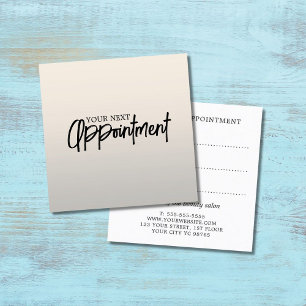 Modern Elegant Faux Silver Beauty Salon Appointment Card
