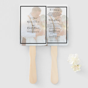 Modern Elegant Faux Vellum Overlay Photo Hand Fan