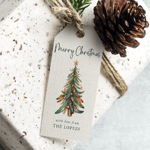 Modern Elegant Festive Boho Christmas Tree Gift Tags