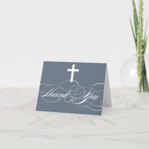 Modern Elegant First Communion Thank You Boys Card