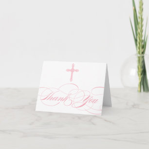 Modern Elegant First Communion Thank You Girls Card