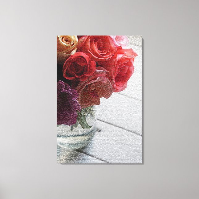 Modern Elegant Floral Canvas Print (Front)