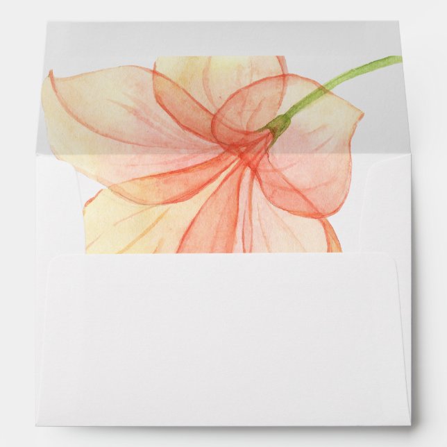 Modern elegant floral chic sender address wedding envelope (Back (Bottom))