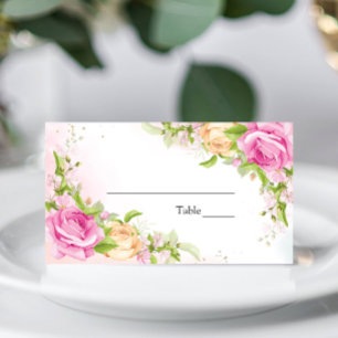 Modern Elegant Floral Chic Wedding Place Card
