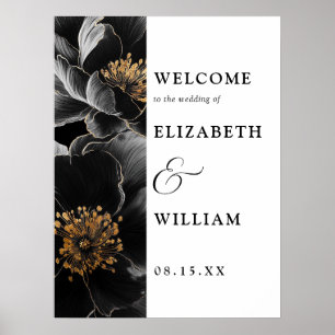 Modern Elegant Floral Chic Wedding Welcome Sign
