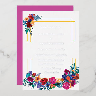 Modern Elegant Floral Foil Invitation