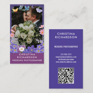 Modern Elegant floral Frame wedding photography Business Card