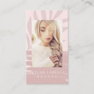 Modern & Elegant Floral Leaf Brush Stroke Beauty Business Card