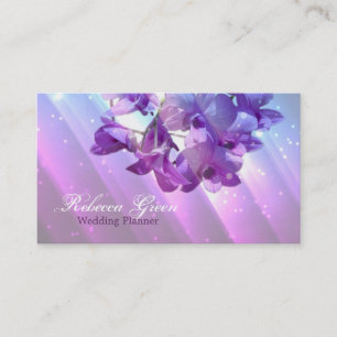 modern elegant floral lilac purple orchid business card