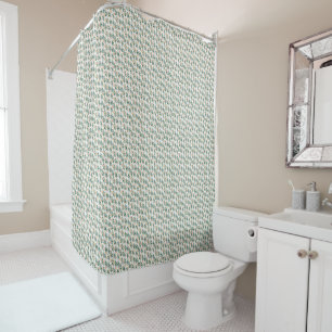 Modern Elegant Floral Pattern Shower Curtain