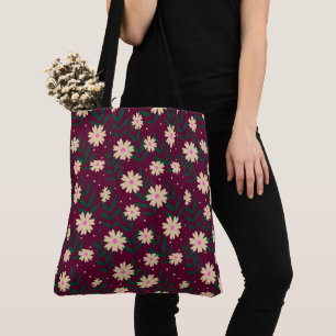 Modern Elegant Floral Pattern Tote Bag