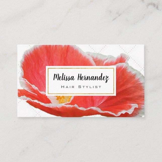Modern Elegant Floral Professional Stylist Artist Business Card (Front)