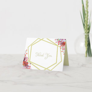 Modern Elegant Floral Rustic Wedding Thank You Card