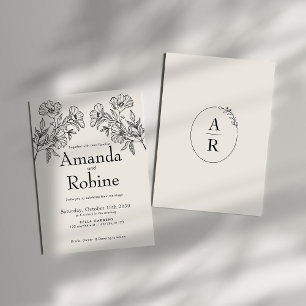 Modern Elegant Floral Wedding Invitation