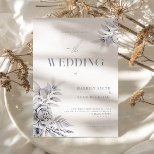 Modern Elegant Floral Winter Wedding Invitation
