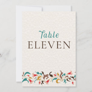 Modern Elegant Floral Wreath Wedding Table Number