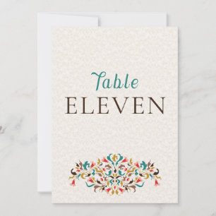Modern Elegant Floral Wreath Wedding Table Number