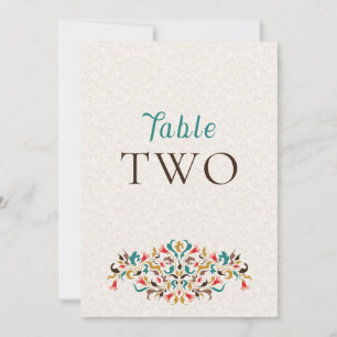 Modern Elegant Floral Wreath Wedding Table Number