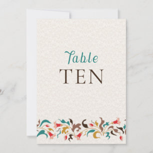 Modern Elegant Floral Wreath Wedding Table Number