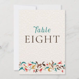 Modern Elegant Floral Wreath Wedding Table Number