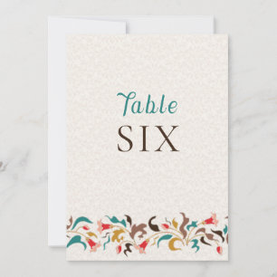 Modern Elegant Floral Wreath Wedding Table Number