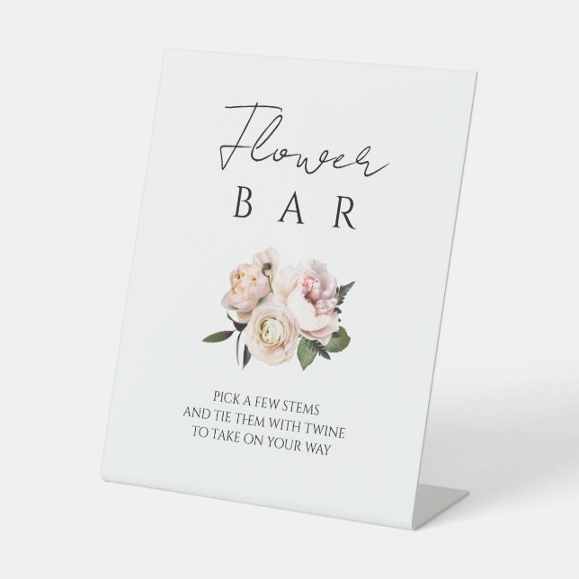 Modern Elegant Flower Bar Sign for Bridal Shower (Front)