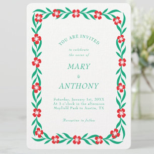 Modern Elegant Flower Wedding Invitation