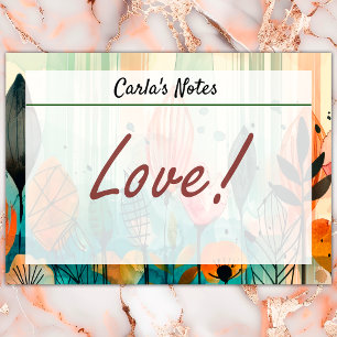 Modern Elegant Flowery Garden 4" x 3" Post-it Notes