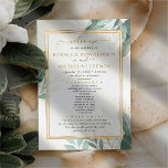 Modern Elegant Foliage Wedding Program<br><div class="desc">itinerary weddings,  ceremony programs,  wedding programs,  wedding vow renewal program templates,  example of wedding program,  wedding program template</div>