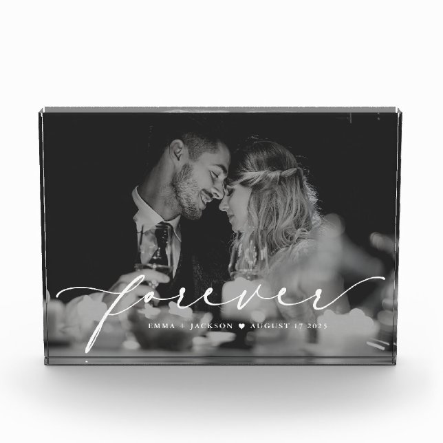 Modern Elegant Forever Personalised Wedding Photo (Front)
