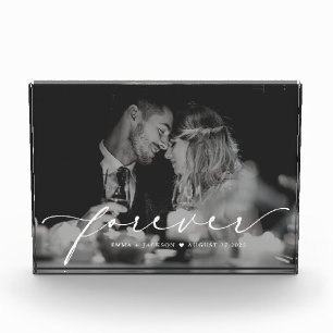 Modern Elegant Forever Personalised Wedding Photo Block