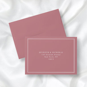 Modern Elegant Formal Dusty Rose Return Address En Envelope