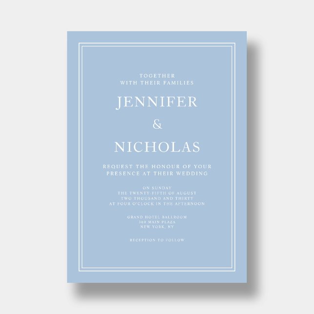 Modern Elegant Formal Powder Blue Wedding Invitation (Modern Elegant Formal Powder Blue Wedding Invitation)