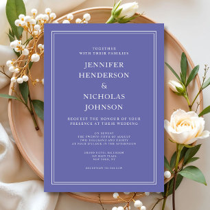 Modern Elegant Formal Purple Lavender Wedding Invitation