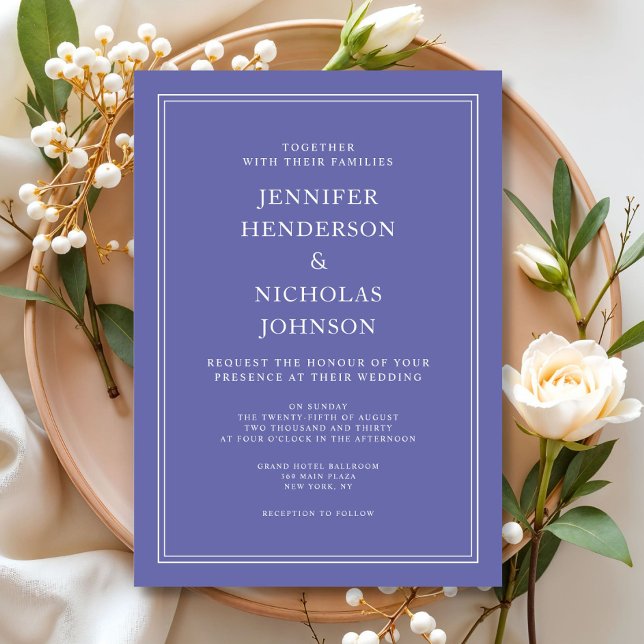 Modern Elegant Formal Purple Lavender Wedding Invitation (Modern Elegant Formal Purple Lavender Wedding Invitation)