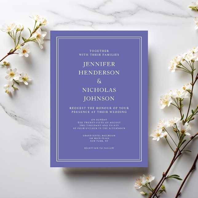 Modern Elegant Formal Purple Lavender Wedding Invitation (Modern Elegant Formal Purple Lavender Wedding Invitation)