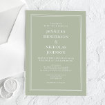 Modern Elegant Formal Sage Green Wedding Acrylic Invitations<br><div class="desc">Modern Elegant Formal Sage Green Wedding Acrylic Invitations.</div>
