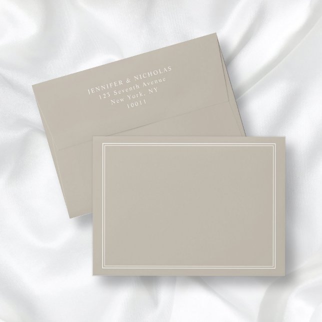 Modern Elegant Formal Taupe Address Wedding  Envelope (Creator Uploaded)