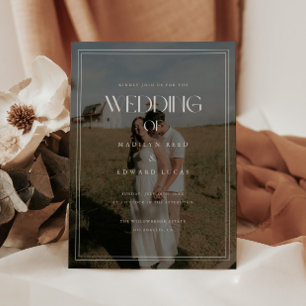 Modern Elegant Full Photo Bold Typography Wedding Invitation