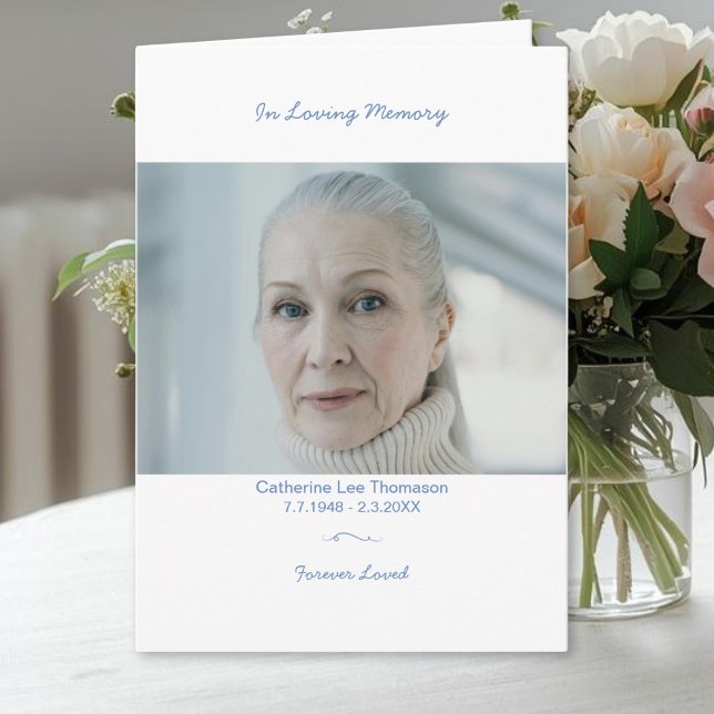 Modern Elegant Funeral Program With Photo Programme (Modern Elegant Funeral Program With Photo
)