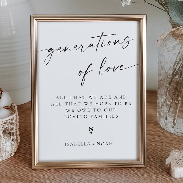 Modern Elegant Generations Of Love Wedding Sign (Creator Uploaded)
