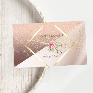 Modern Elegant, Geometric,Frame,Confetti, Scissors Business Card