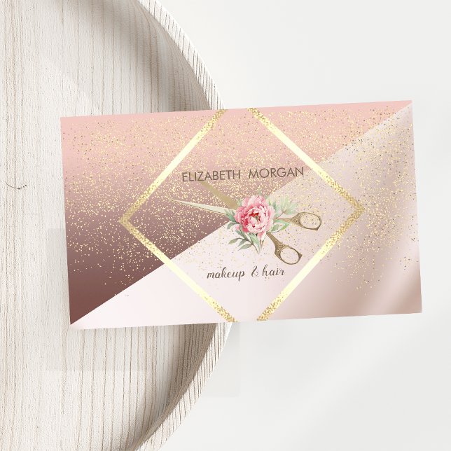 Modern Elegant, Geometric,Frame,Confetti, Scissors Business Card (Creator Uploaded)