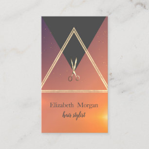 Modern Elegant Geometric Gold,Scissors Business Card