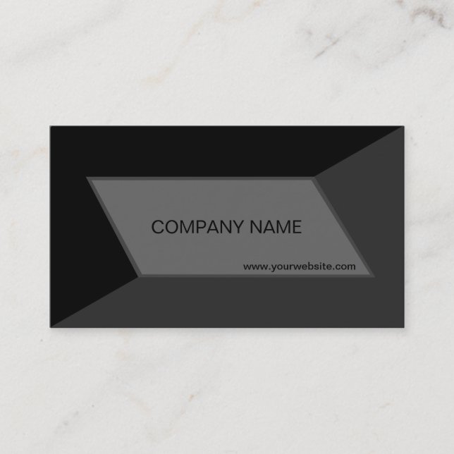 Modern Elegant Geometric Pattern Black Grey Business Card (Front)
