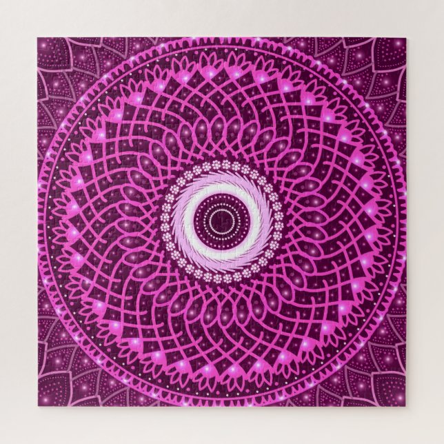 Modern Elegant Geometric stylish spiritual floral  Jigsaw Puzzle (Vertical)
