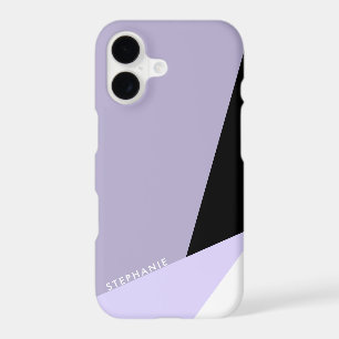 Modern elegant geometric violet black & white