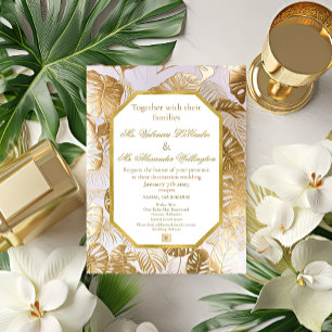 Modern Elegant Gilded Gold Monstera 