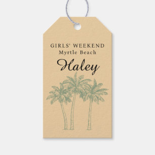 Modern Elegant Girls Weekend Greenery Tropical Gift Tags