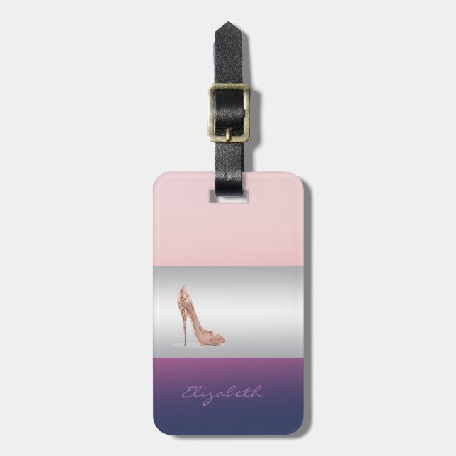 Modern Elegant Girly,  Heel Luggage Tag (Front Vertical)